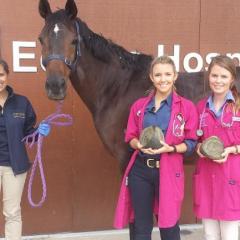 Students in front of mare